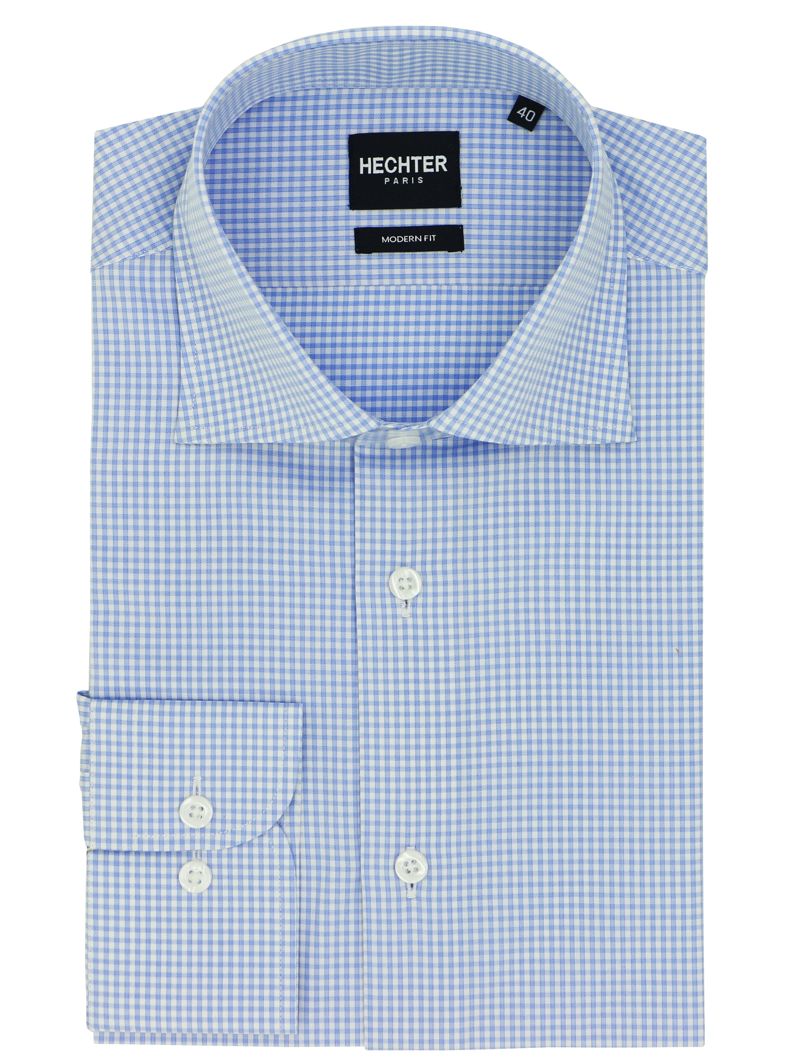 Jacque Business Blue Gingham Cotton Shirt