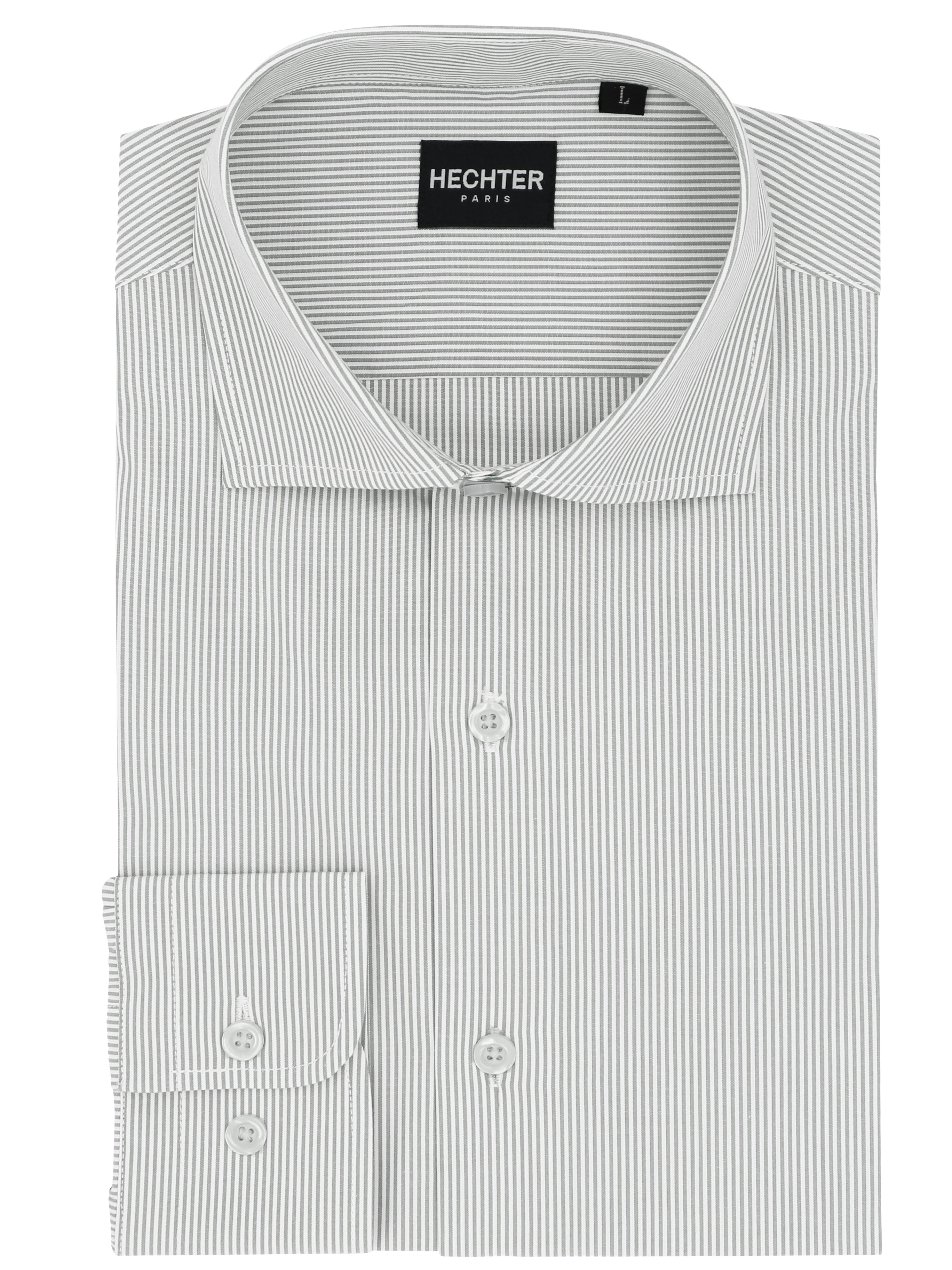 Jacque Business Grey Striped Cotton Shirt