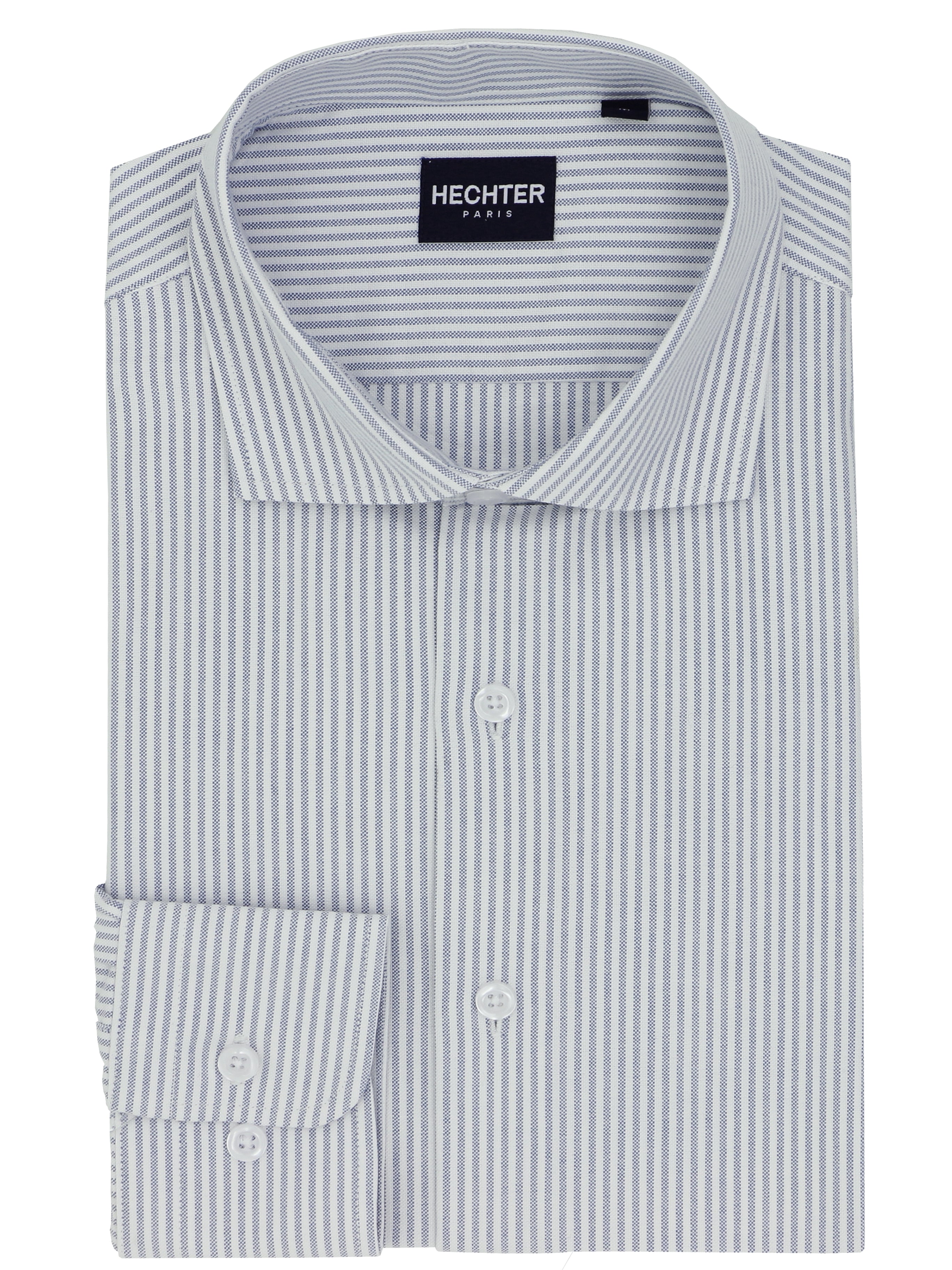 Jacque Business Blue Striped Cotton Shirt