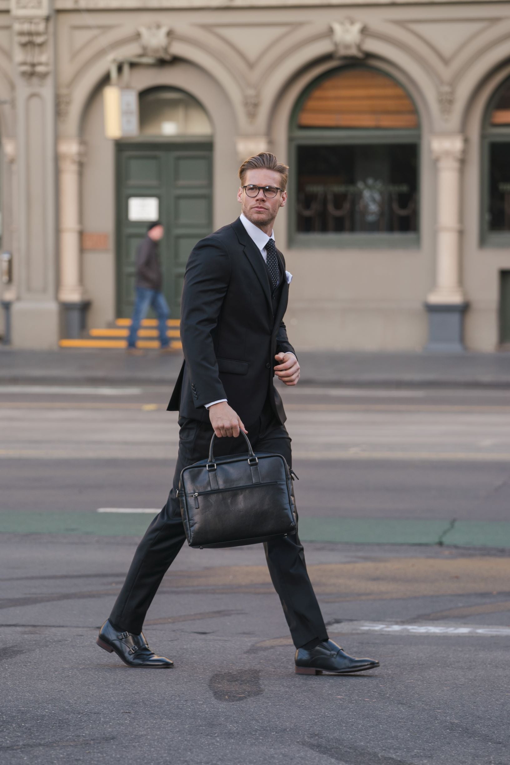 Edward 106 Black Wool Trouser